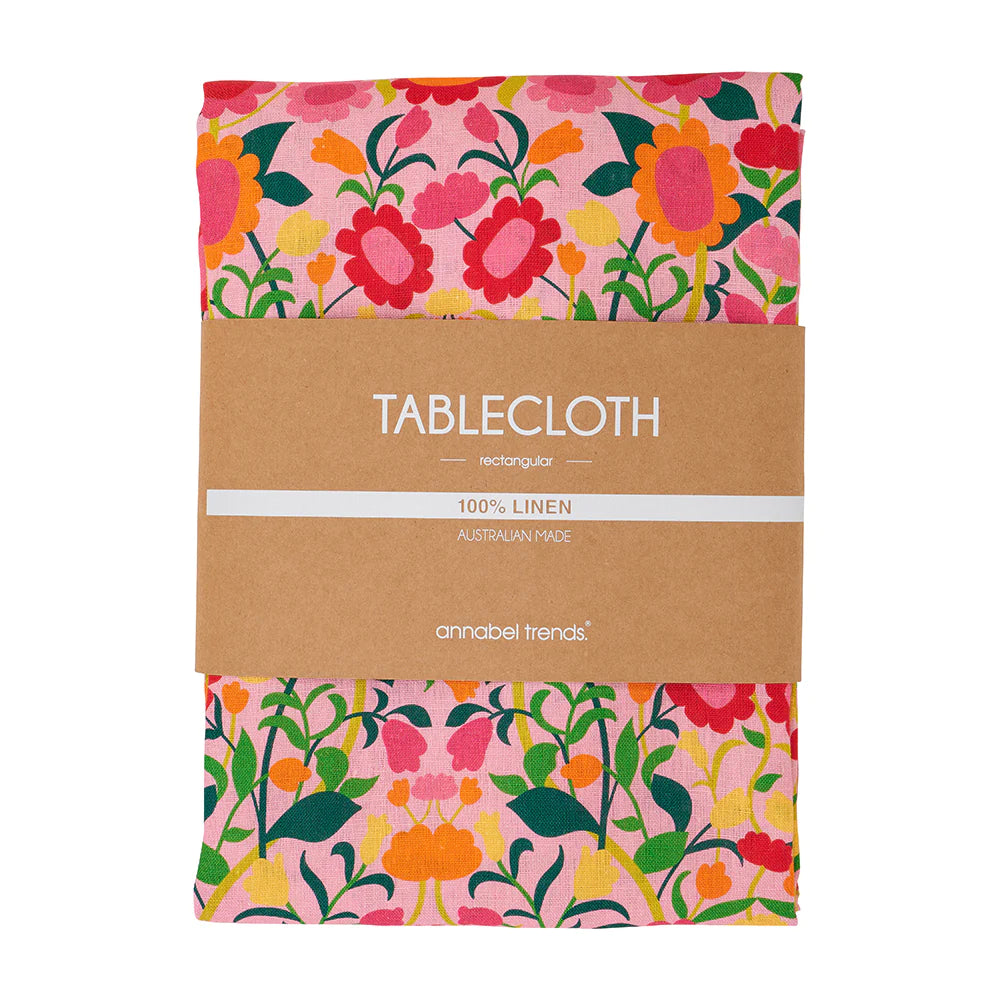 Linen Tablecloth (138cm x 300cm) Flower Patch