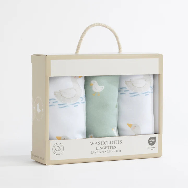 3pk Wash Cloths Goosey Goosey