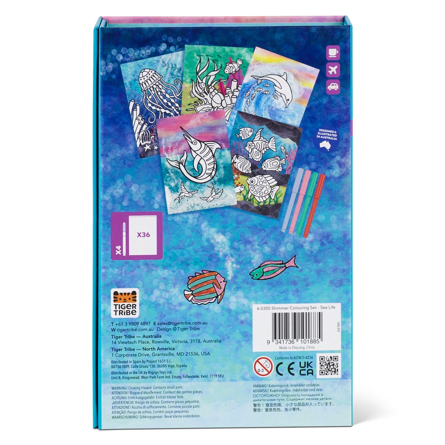 Shimmer Colouring Set Sea Life
