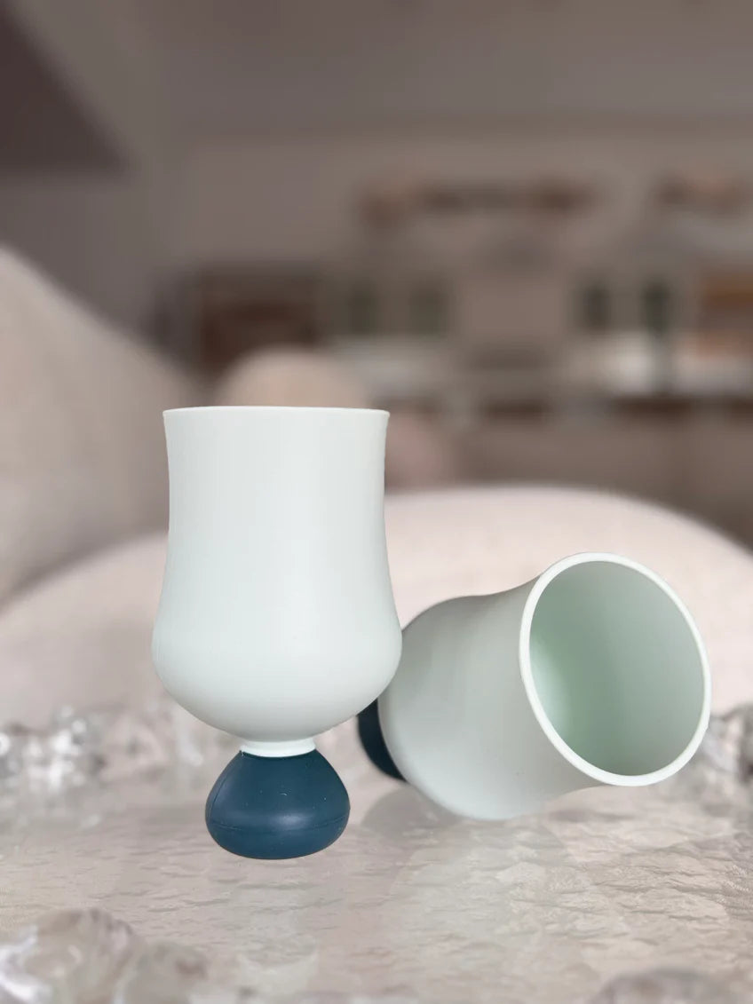 Silicone Bubble Goblet Pistachio 2pk