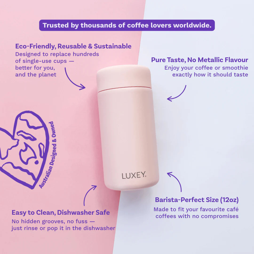 Stainless Steel Reusable Cup 12oz Pink Salt