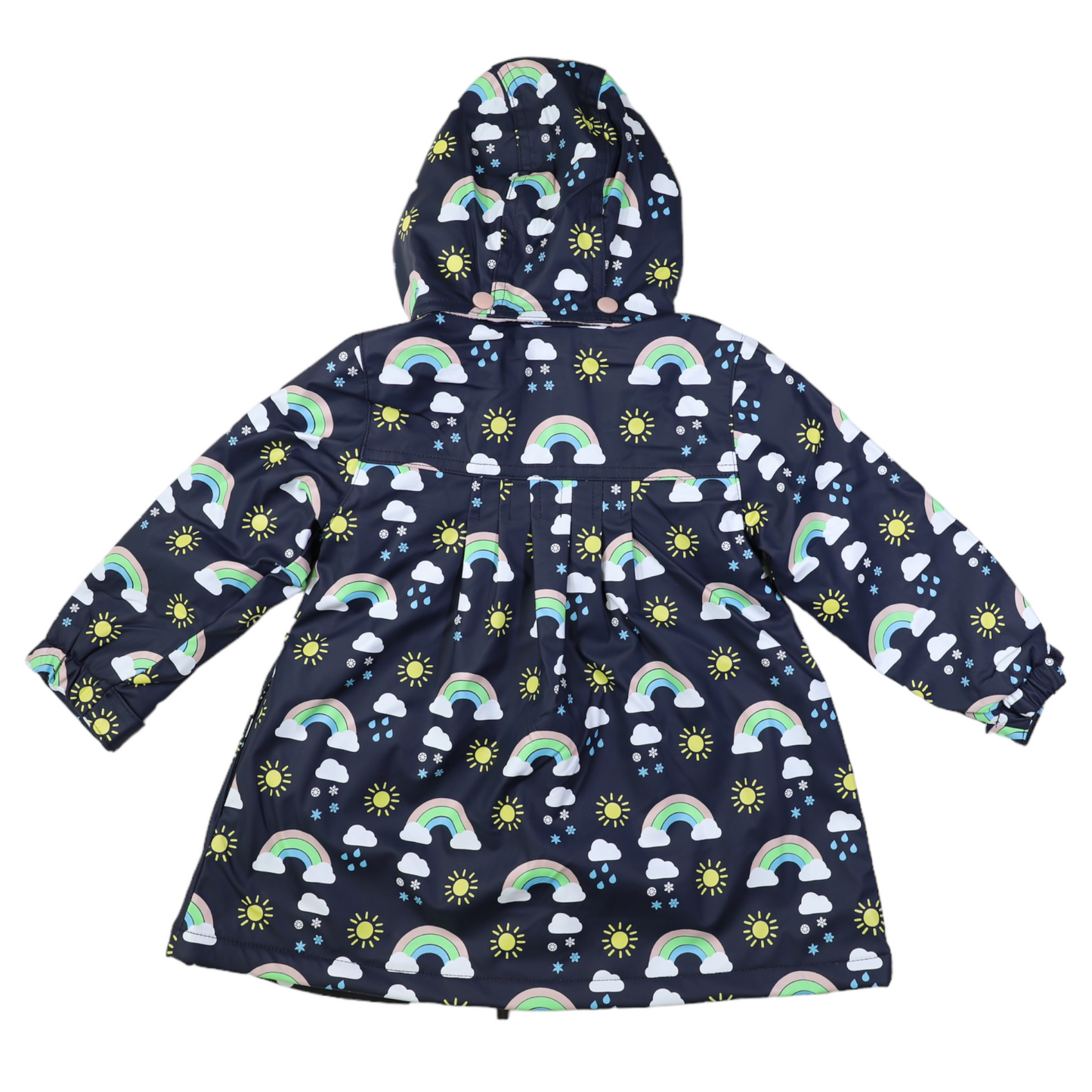 Sunshine & Rainbow Polar Fleece Raincoat Peacoat