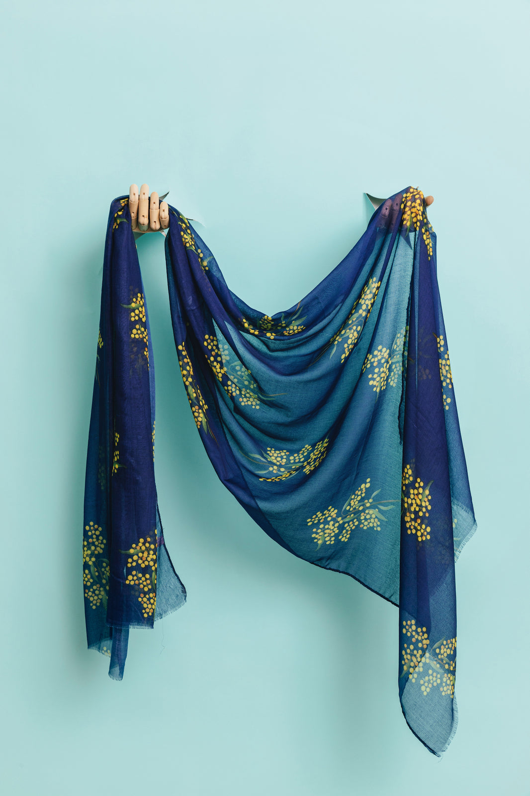 Golden Wattle Scarf Navy