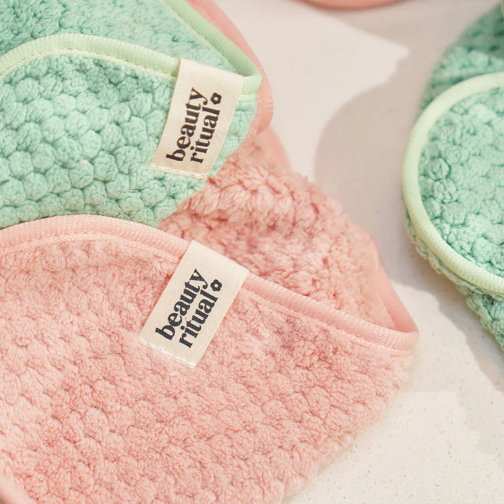 Luxury Waffle Makeup Remover Cloth 4pc Dusty Pink