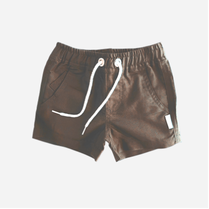 Boys Sonny Shorts Olive Brown Linen