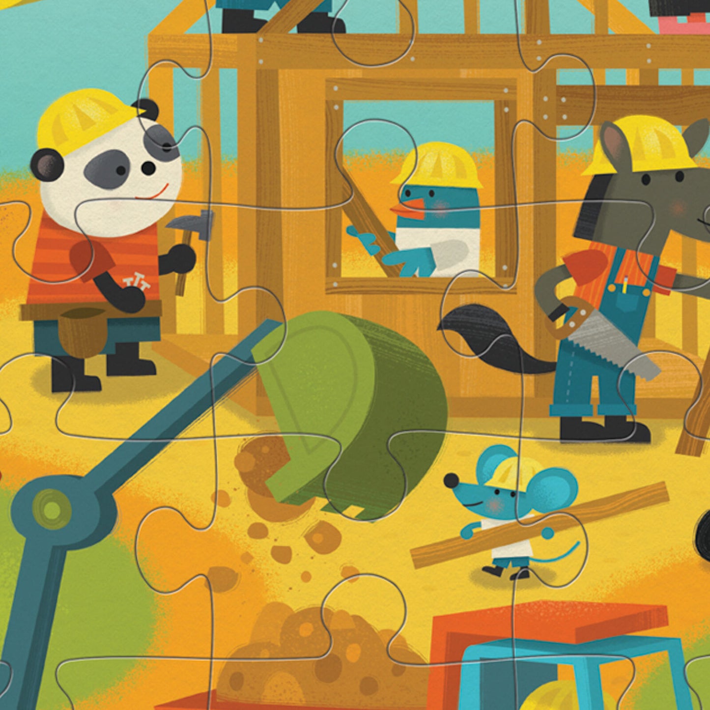 Classic Floor Puzzle 36pc Busy Builders