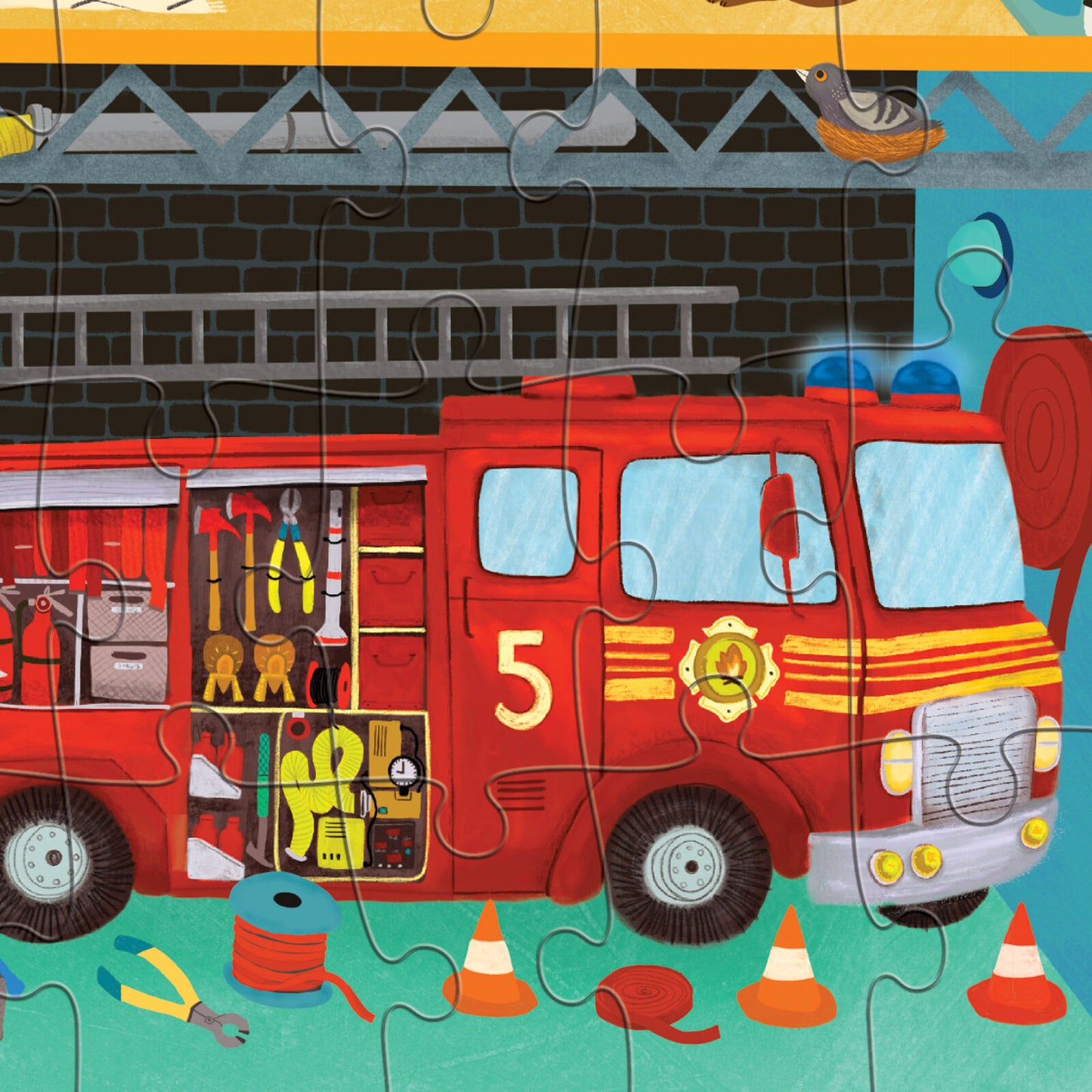Flat House Floor Puzzle 50pc Fire House