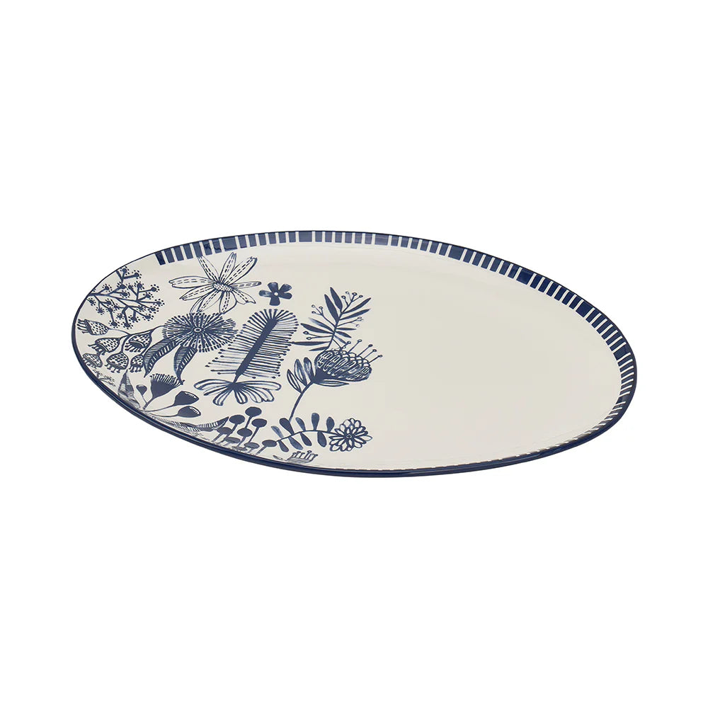 Ceramic Platter Navy Natives