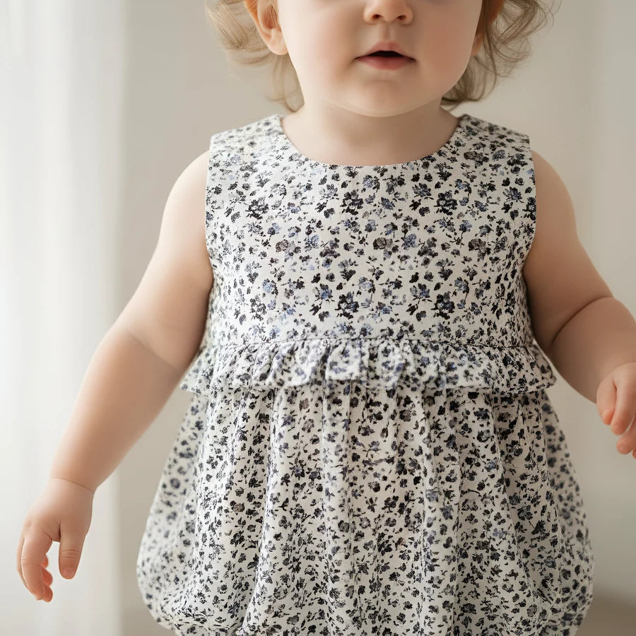 Baby Girls Nora Playsuit Navy Daisy