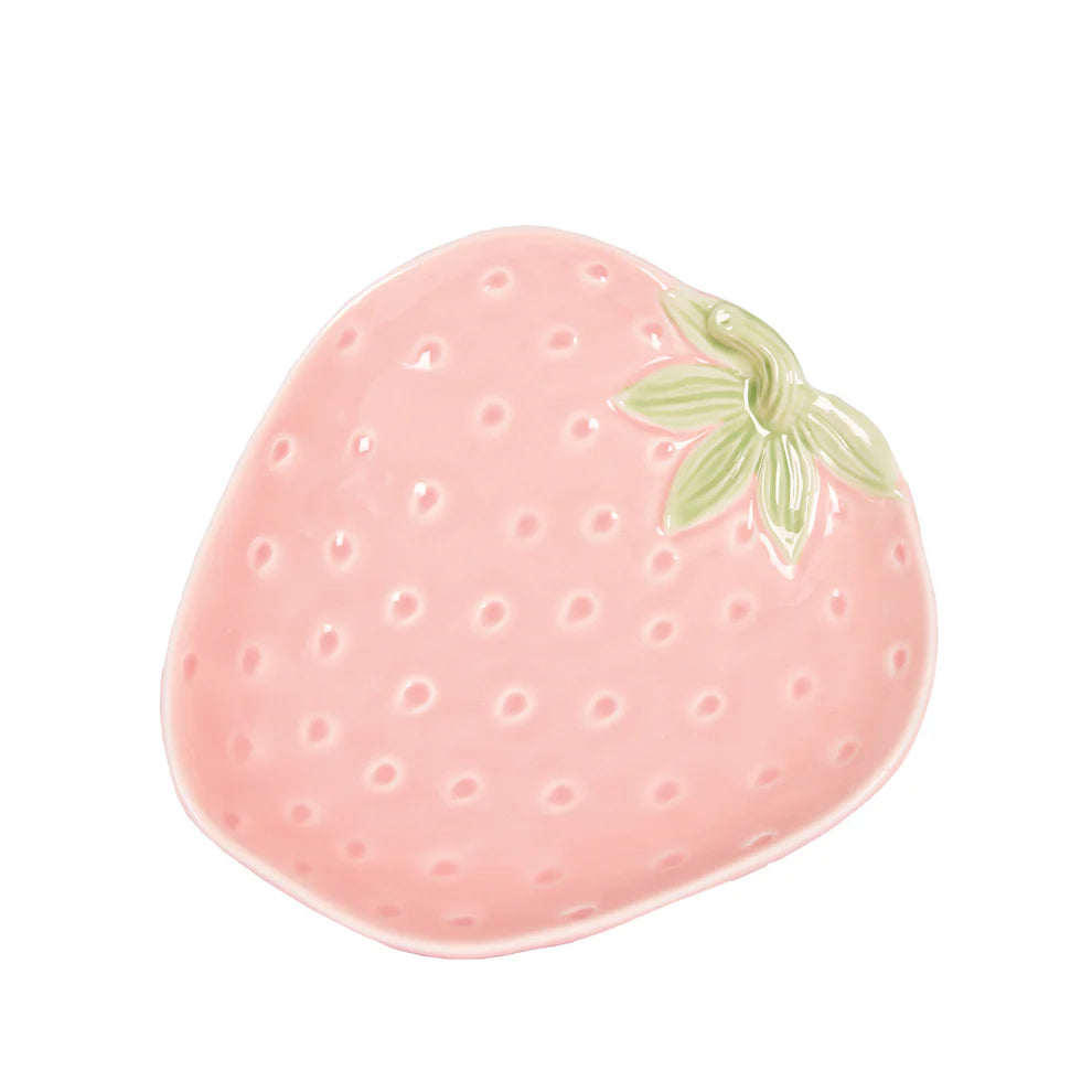 Large Pink Strawberry Plate