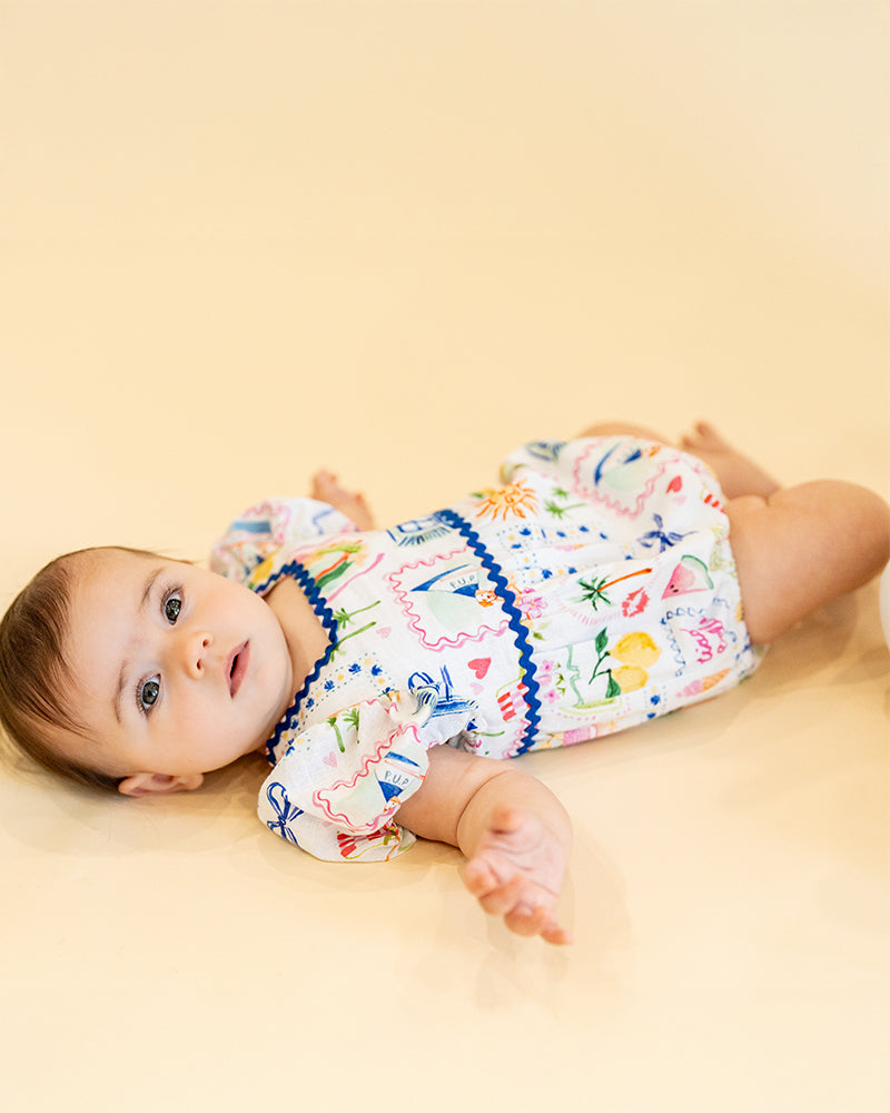 Summer Vacay Puff Sleeve Bodysuit