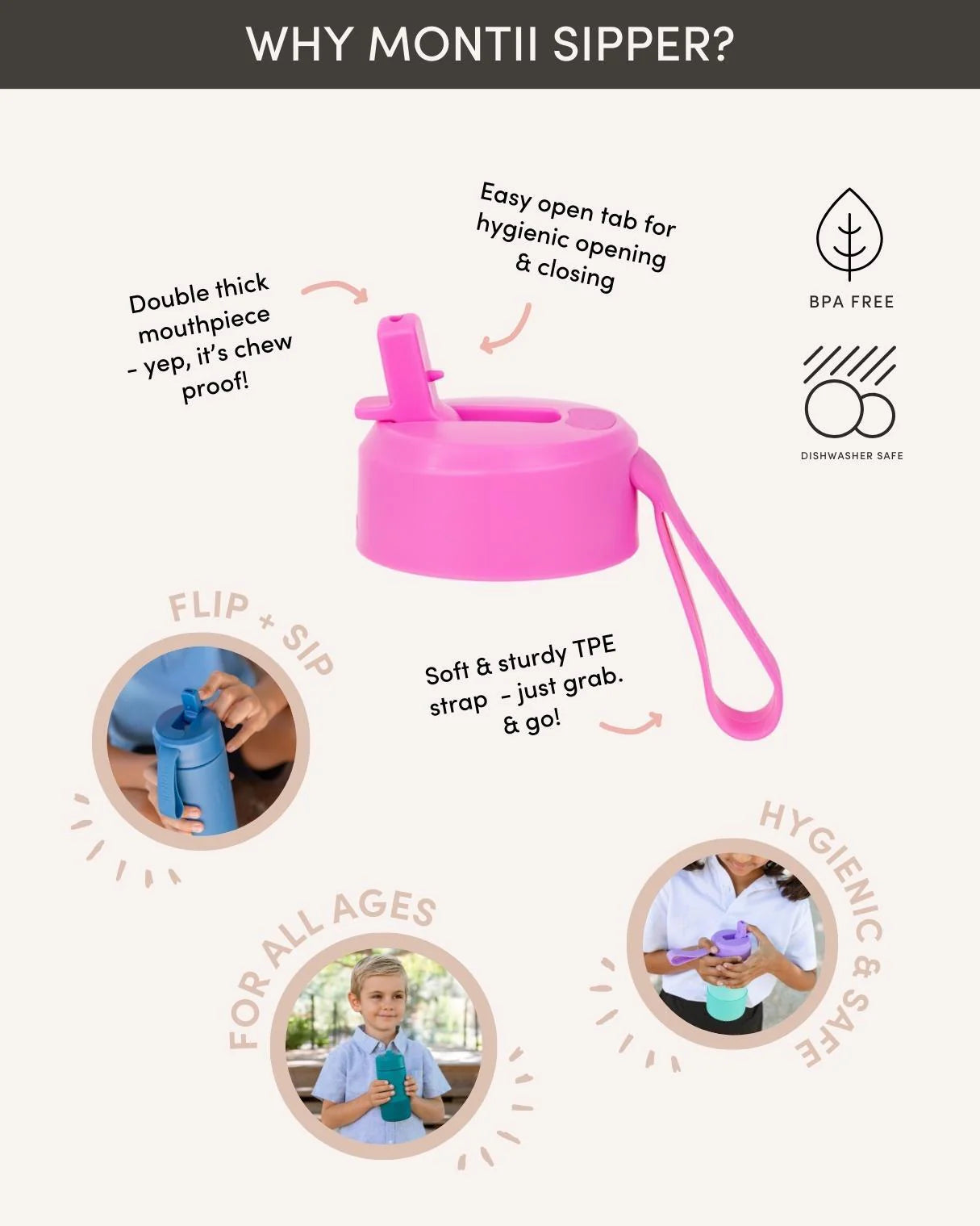 1L Drink Bottle Sipper Coastal