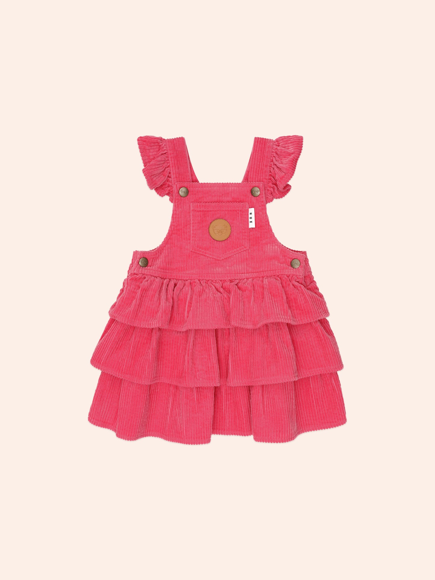 Classic Tiered Cord Pinafore Cherry