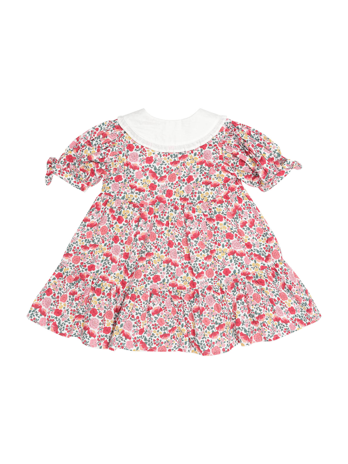 Festive Floral Frill Collar Dress