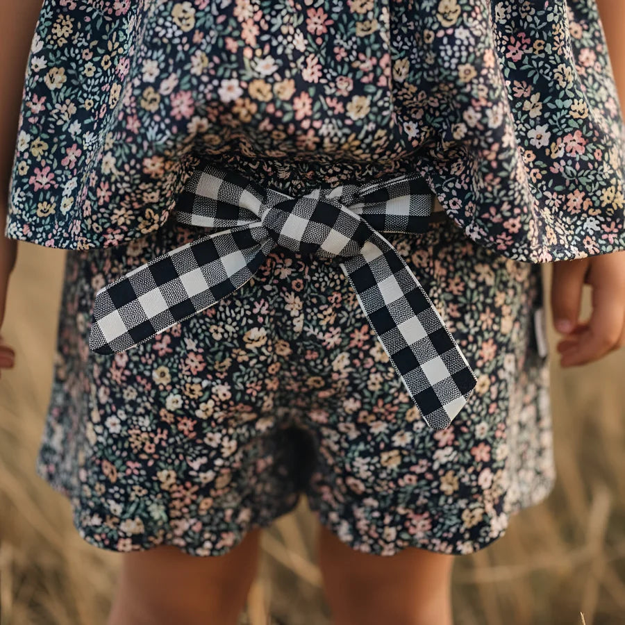 Girls Scalloped Hem Shorts Vintage Posy