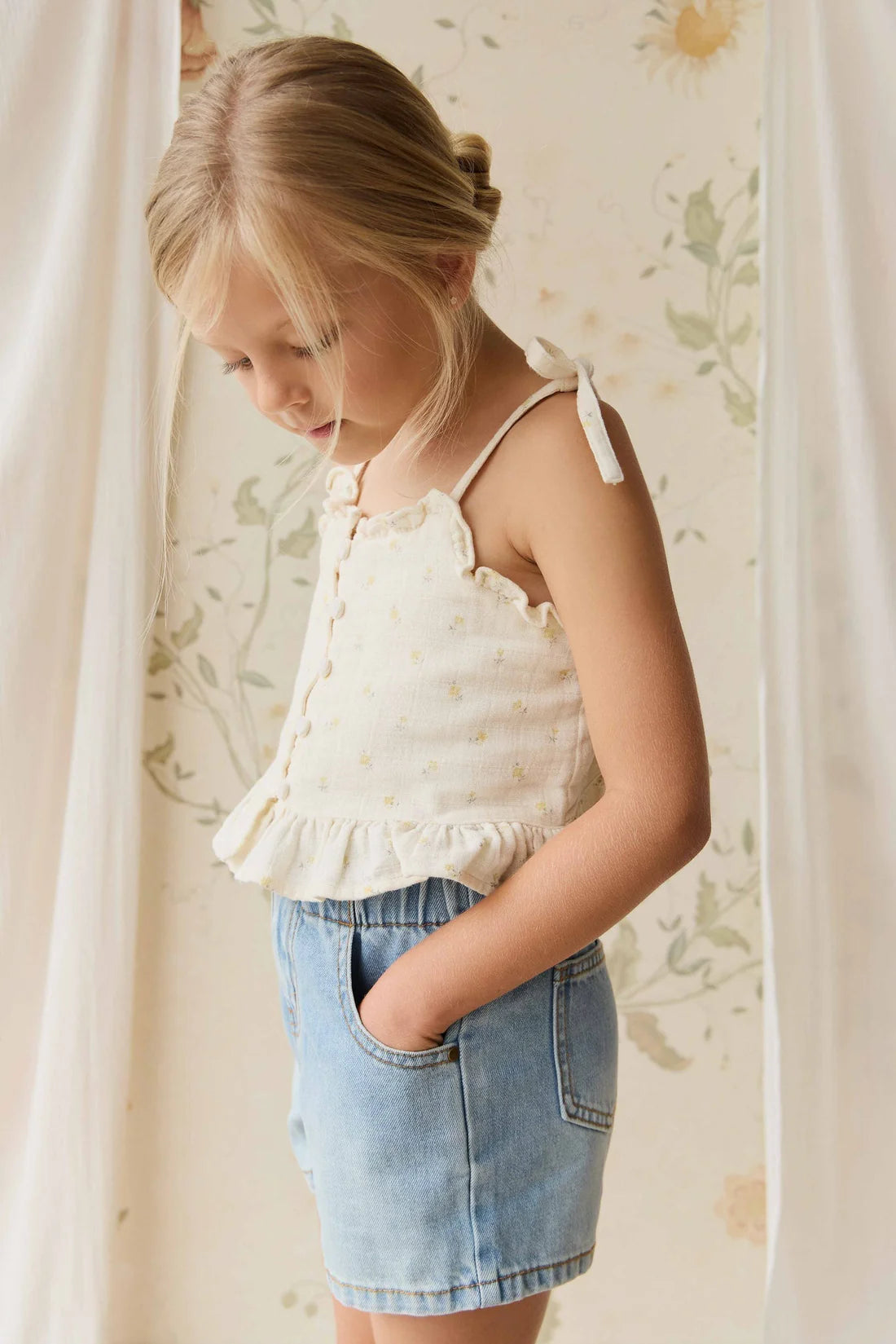 Organic Cotton Muslin Mirabel Top Vintage Ditsy