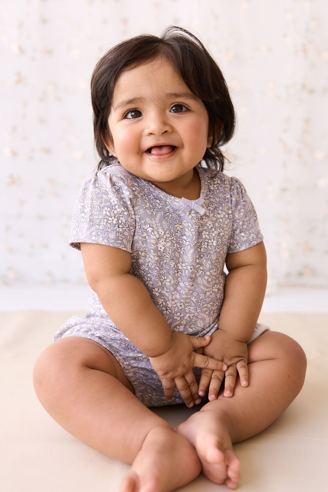 Organic Cotton Cap Sleeve Bodysuit - April Lilac