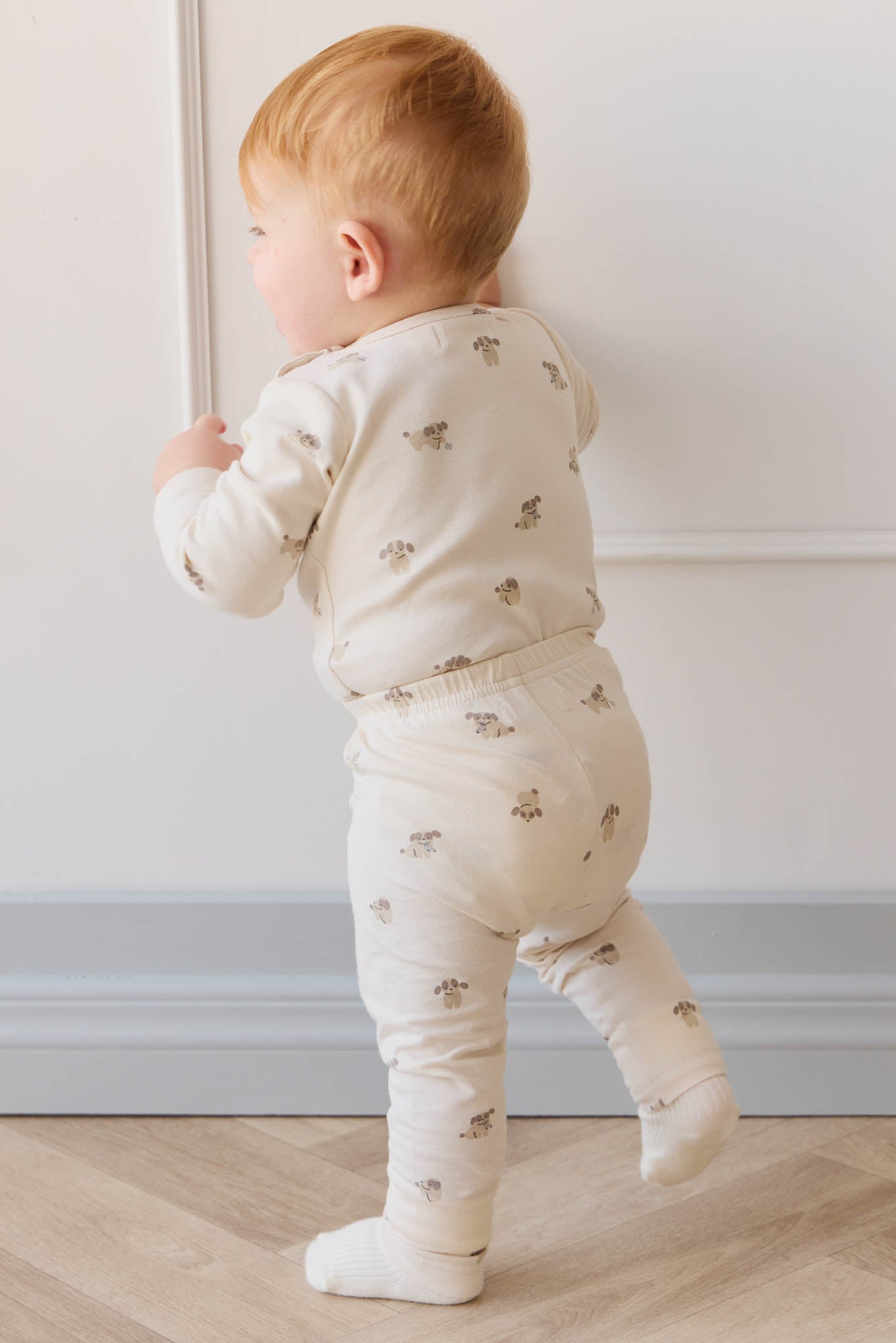 Organic Cotton Fernley Bodysuit - Sasha Puppy Tofu
