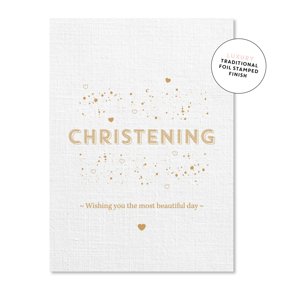 Christening Classic Linen Card