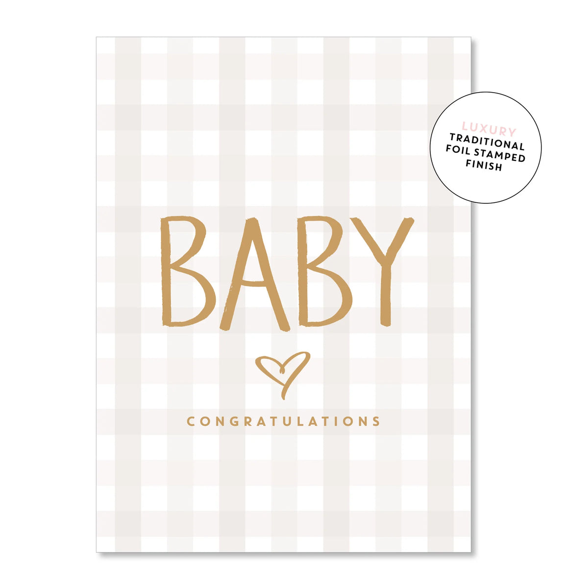 Baby Gingham Beige Card