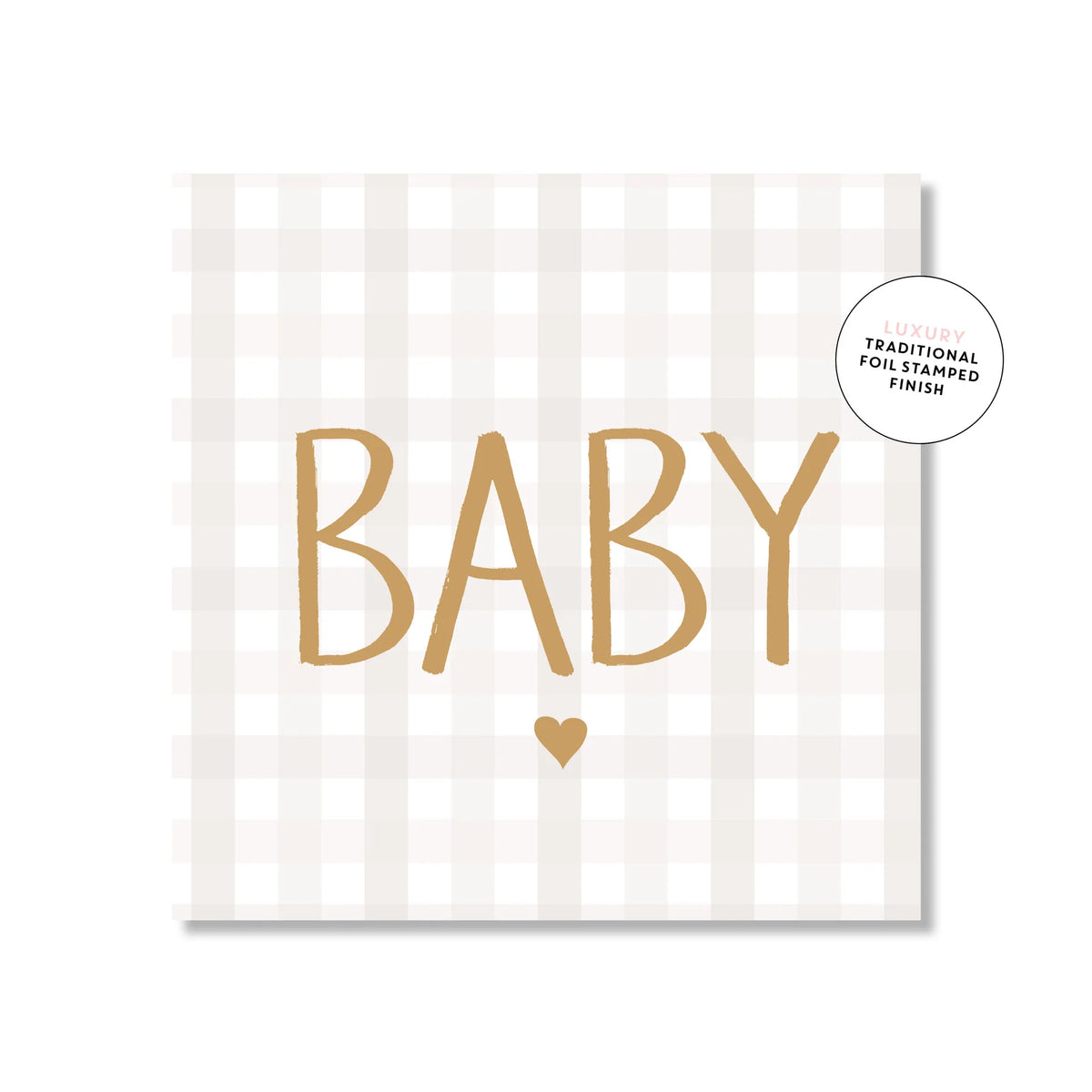 Gingham Baby Beige Mini Card