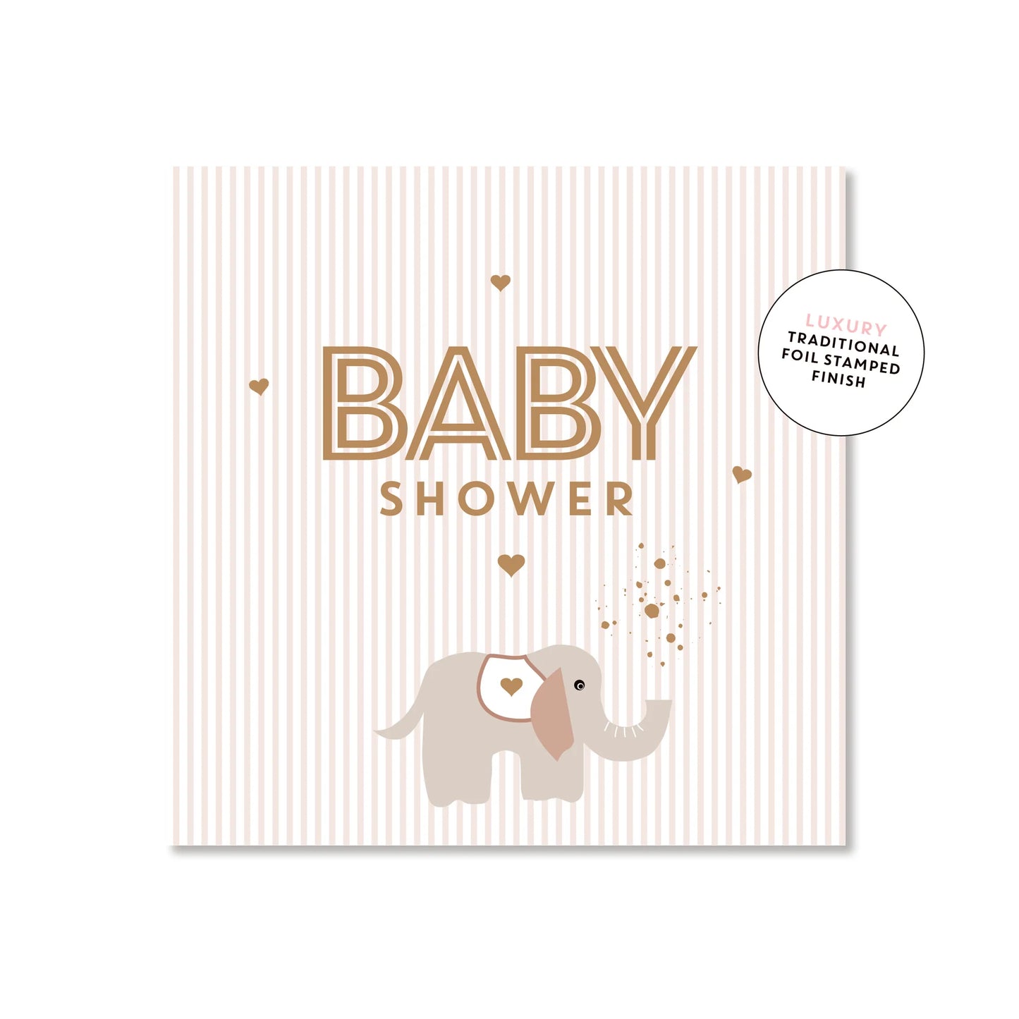 Striped Elephant Shower Mini Card