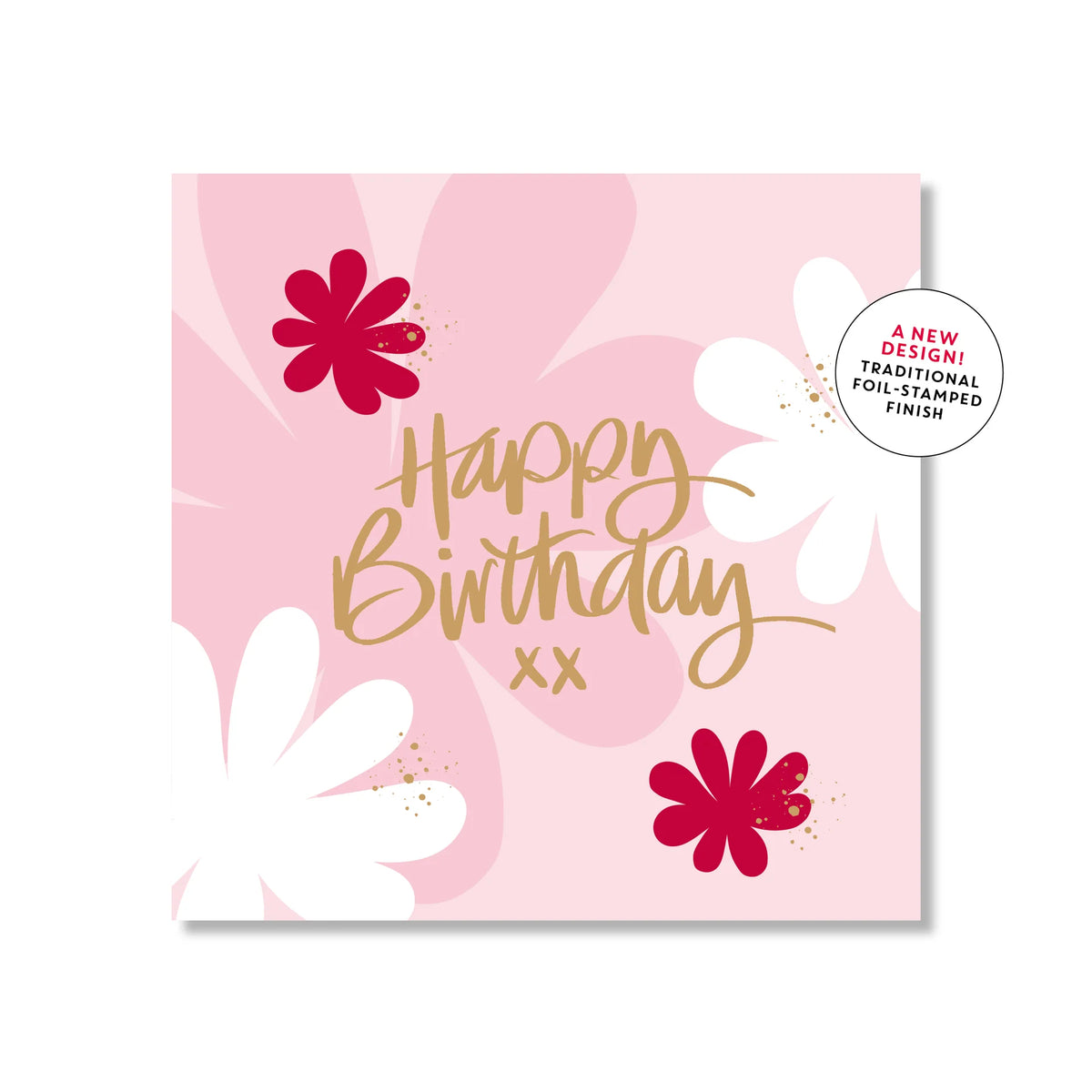 Floral Birthday Script Mini Card