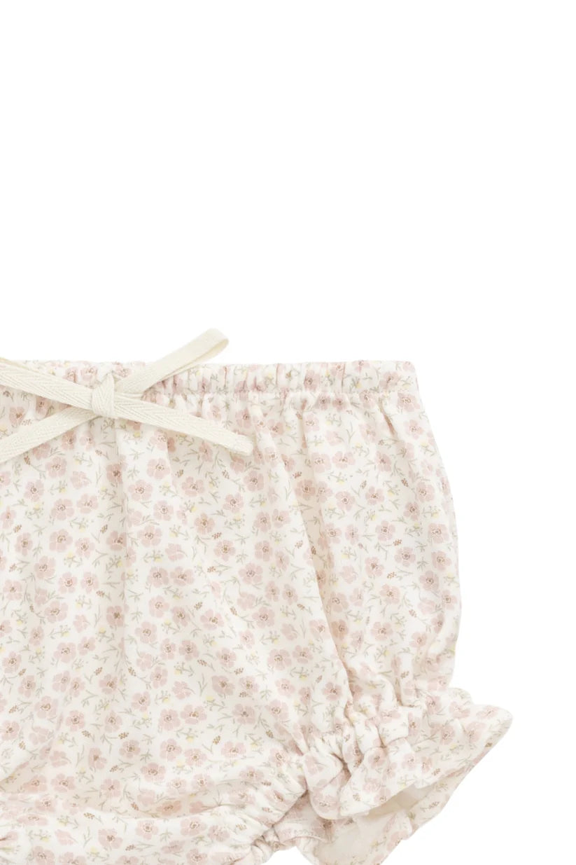 Organic Cotton Frill Bloomer - Penelope Rose Small