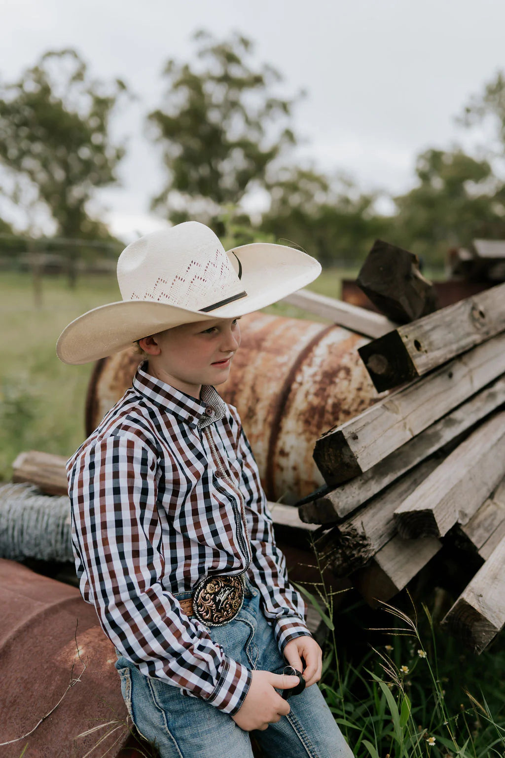 Tuff Dust Gingham Long Sleeve Shirt