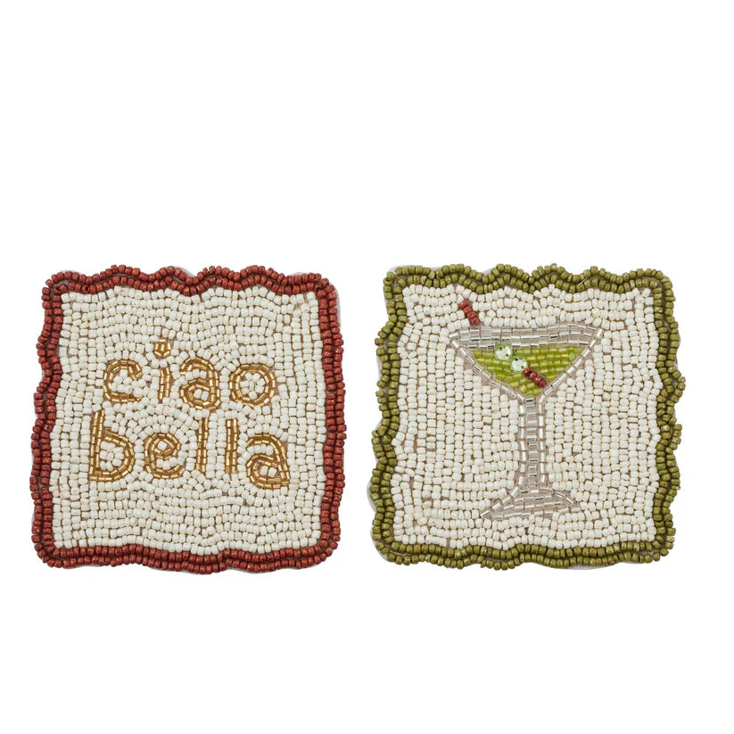 Ciao Martini Beaded Coasters Asst