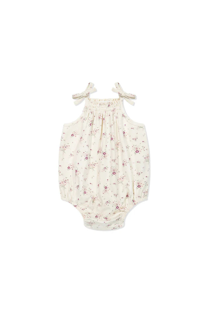 Organic Cotton Cassie Playsuit - Sweet William Floral Natural