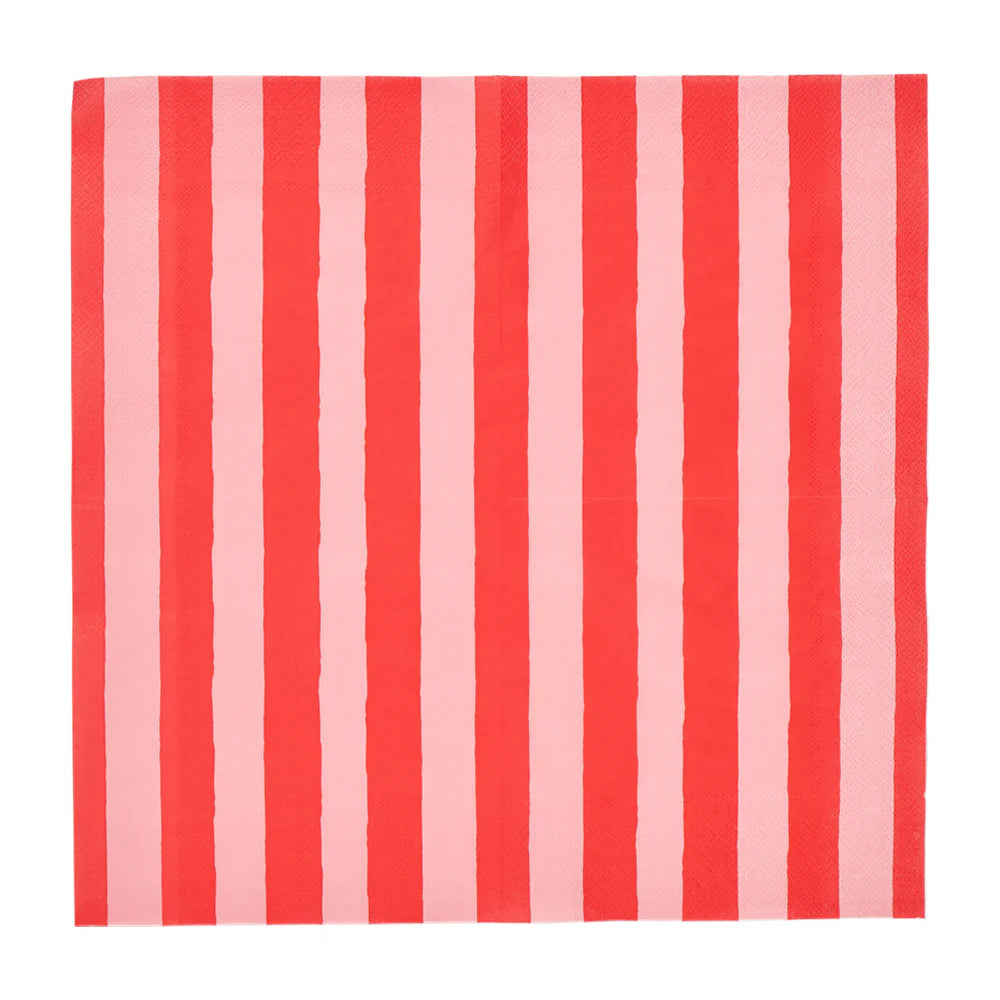 Paper Napkin Red Stripe 20pc