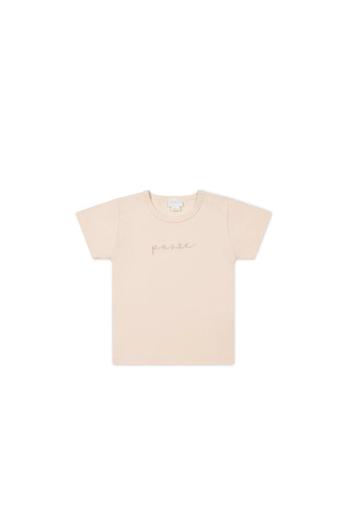 Pima Cotton Aude Oversized Tee - Ballet Pink Posie