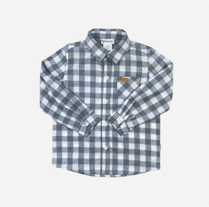 Boys Dress Shirt Large Blue Check