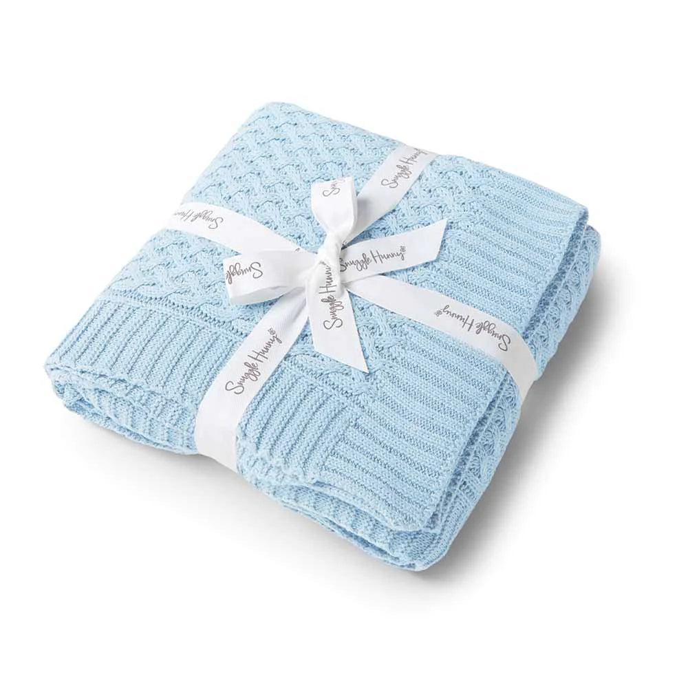 Baby Blue Knit Baby Blanket