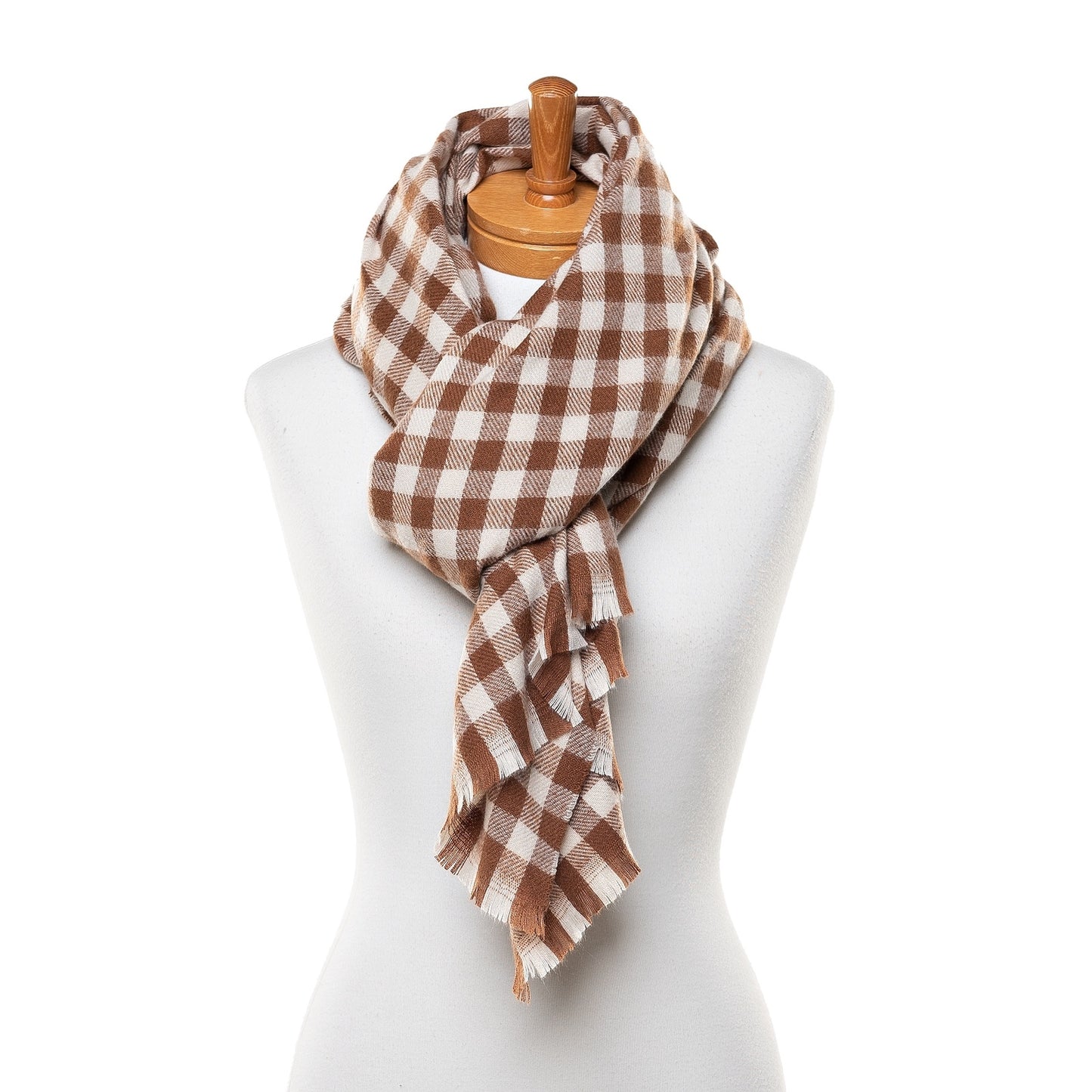 Small Gingham Scarf Brown