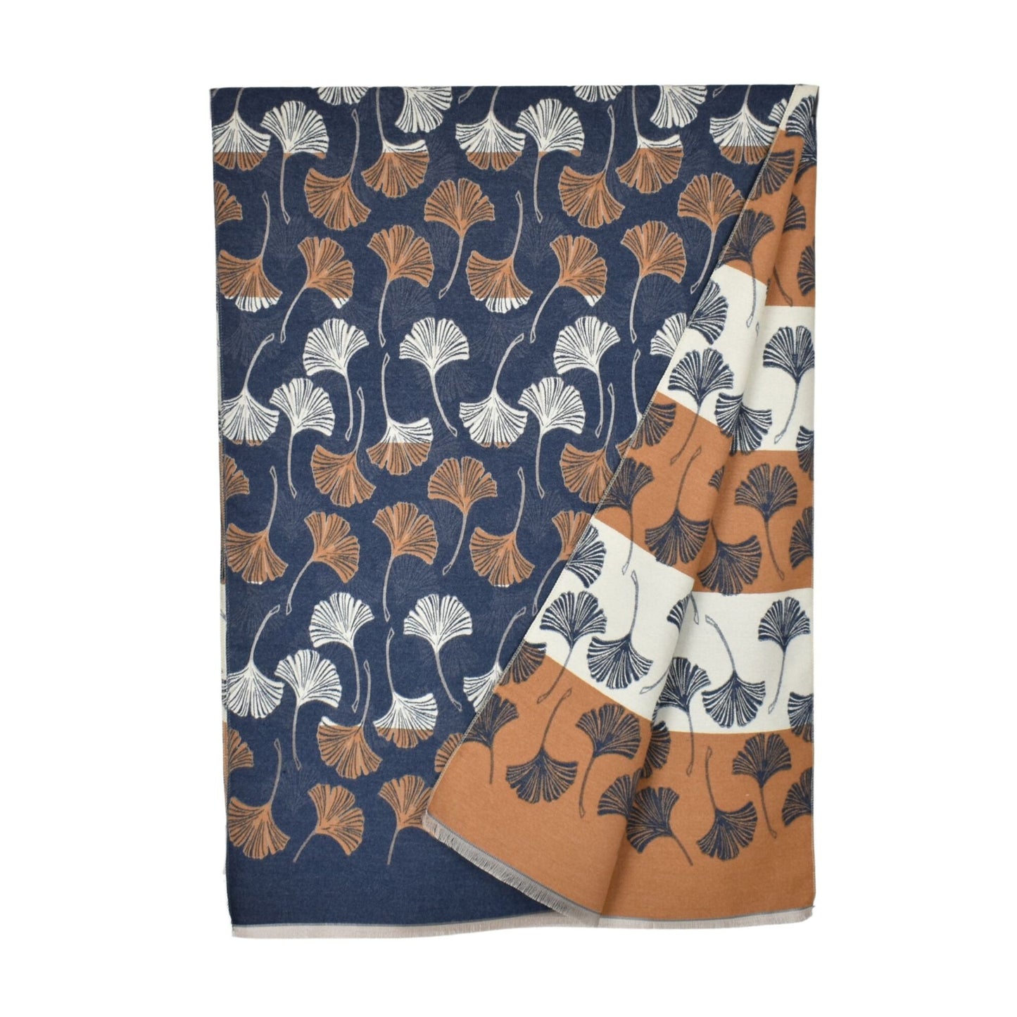Reversible Multi Gingko Scarf Denim