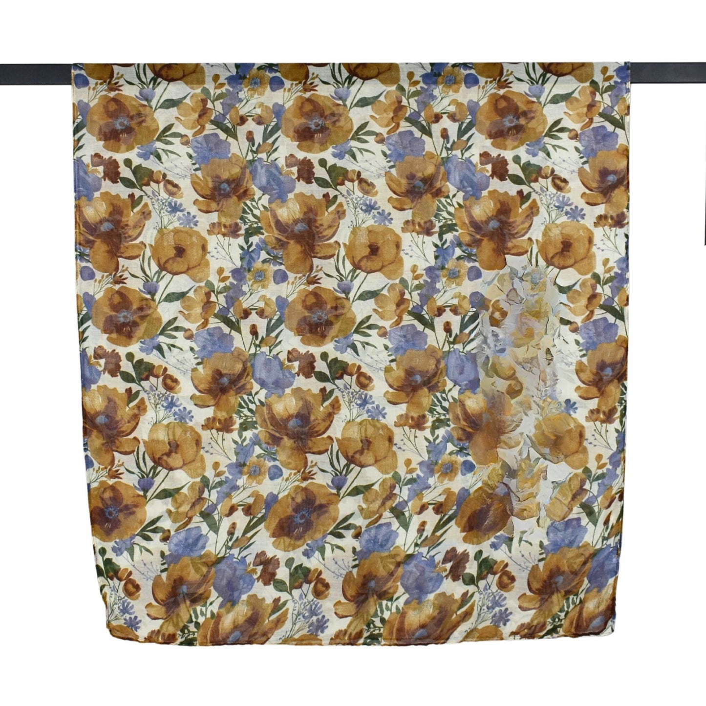 Botanical Garden Floral Scarf Brown