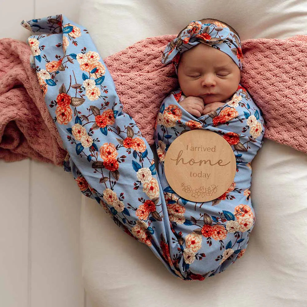 Vintage Blossom Jersey Wrap Set