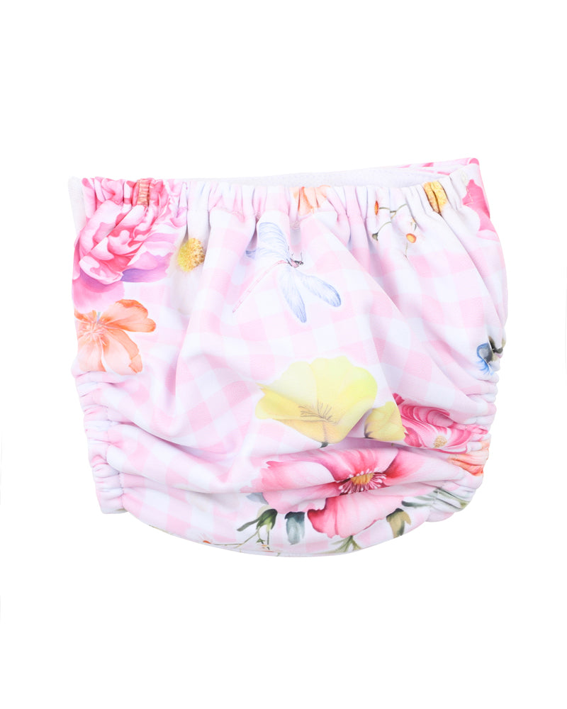 Connie Print Aqua Nappy