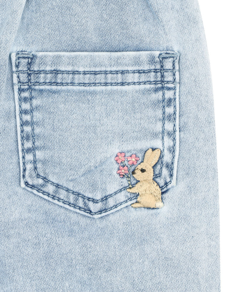 Flossy Knit Denim Pull On Jeans