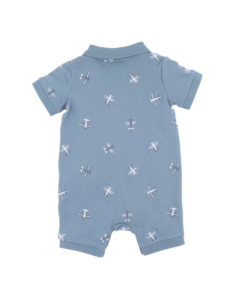 Harlan Emb SS Polo Romper