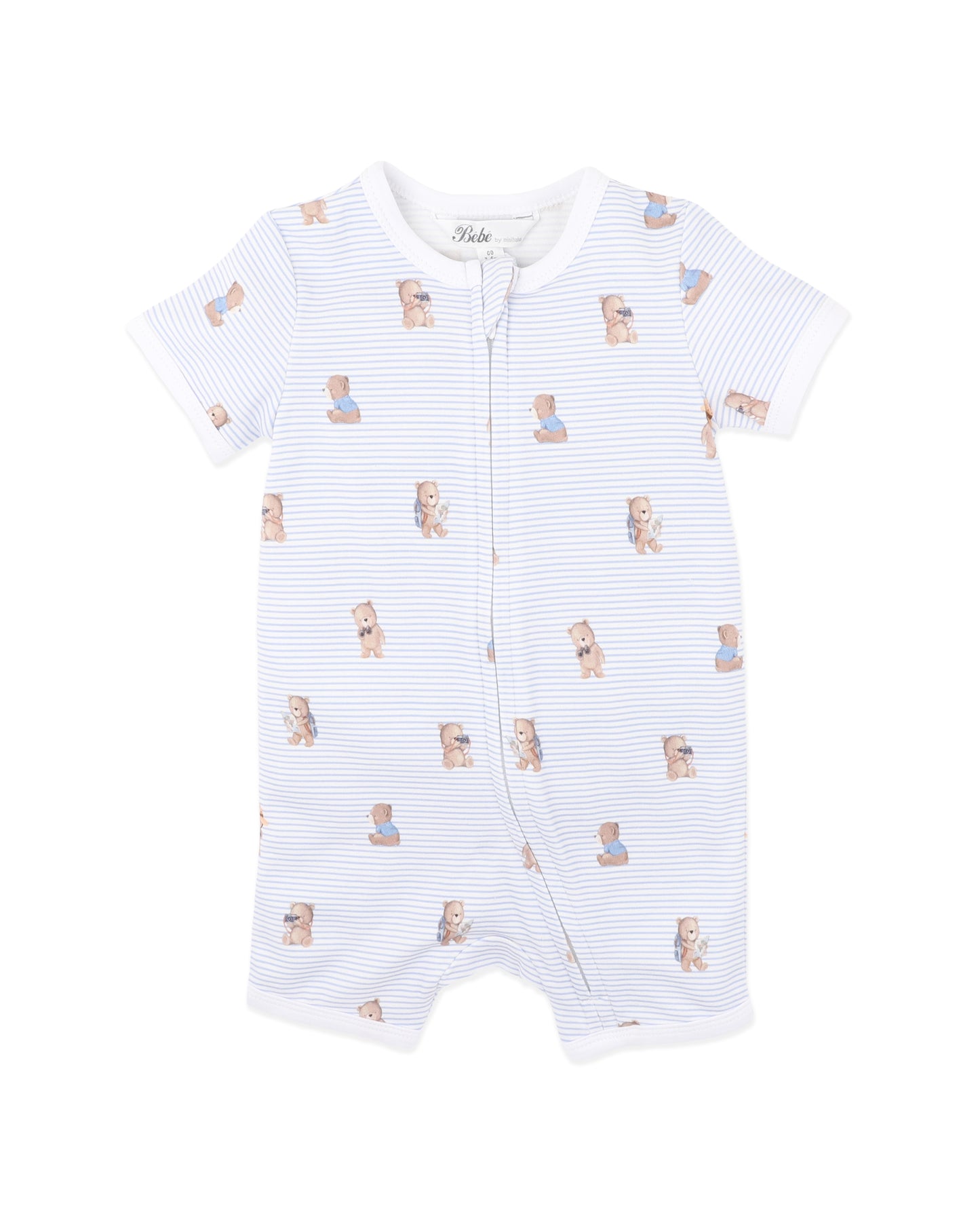 Brady Stripe Organic SS Zip Romper