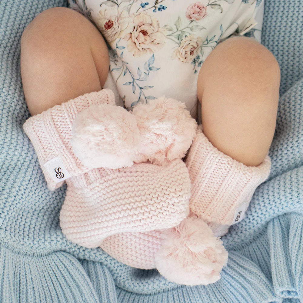 Baby Pink Knit Booties