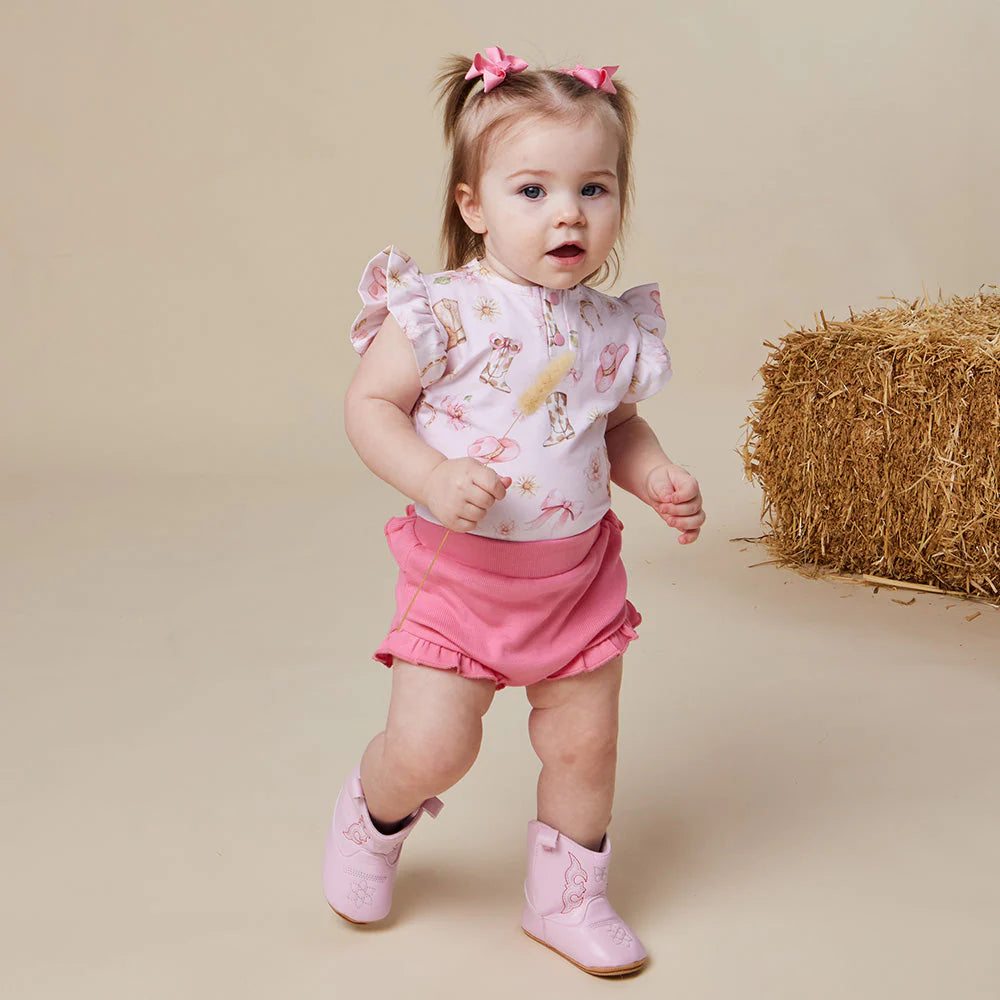 Boots & Bows Short Sleeve Bodysuit