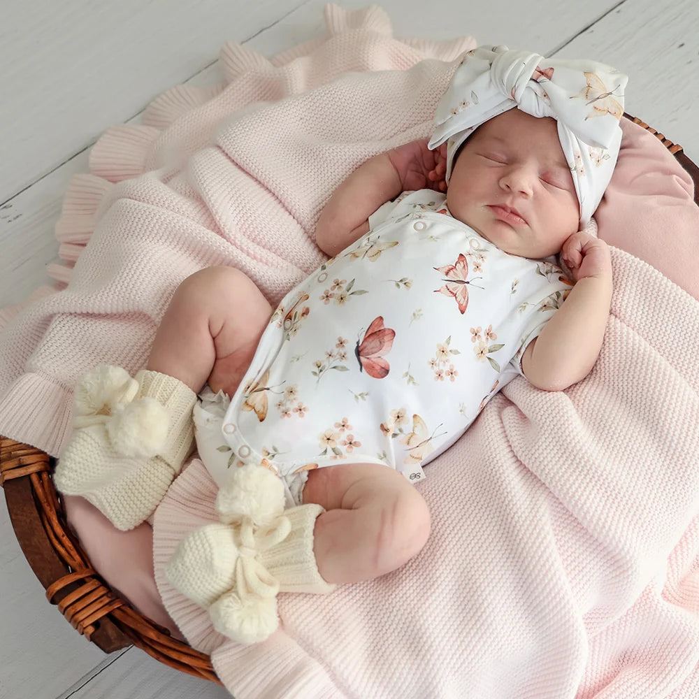 Butterfly Short Sleeve Kimono Bodysuit