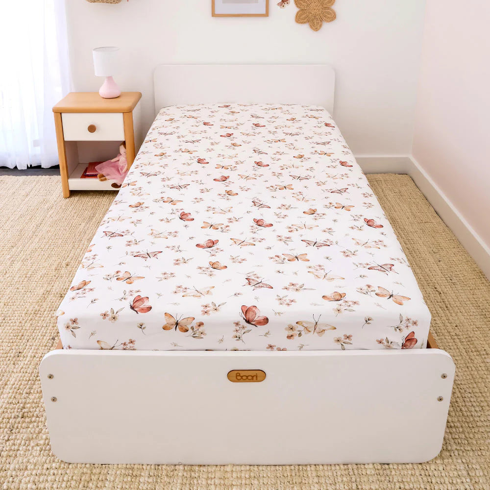 Butterfly Fitted Sheet - Single Bed