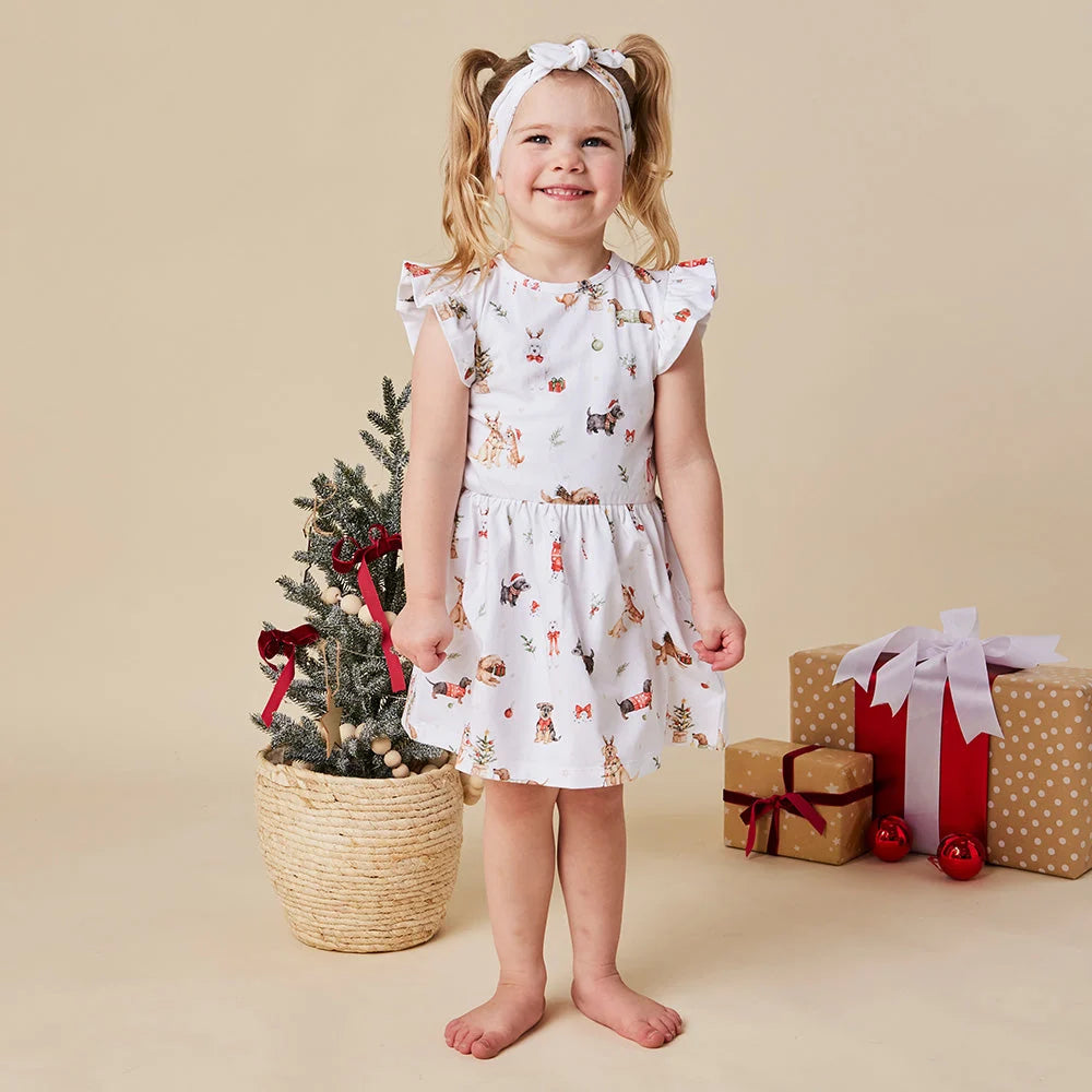 Christmas Pups Short Sleeve Dress