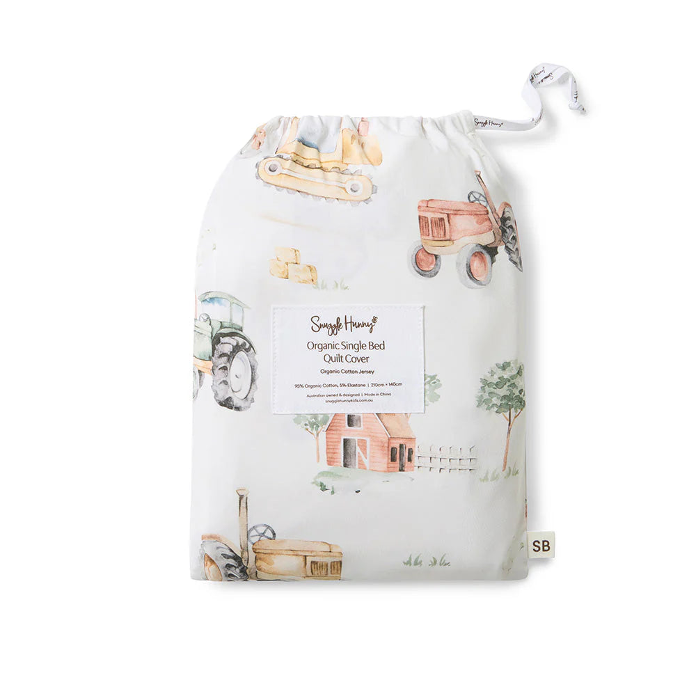Diggers & Tractors Quilt Cover - Single Bed
