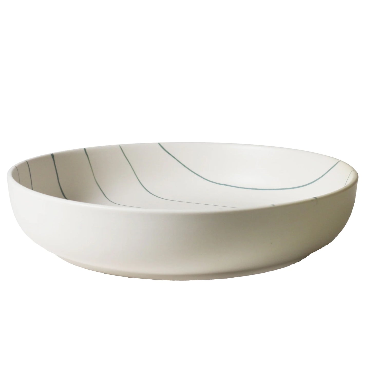 Salad Bowl 28cm Coastal Junction Cream Green Stripe